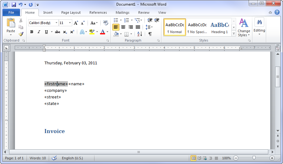 Creating A Mail Merge Template In Word