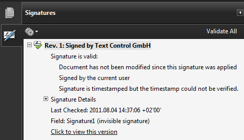 Digital Signature in Adobe Acrobat