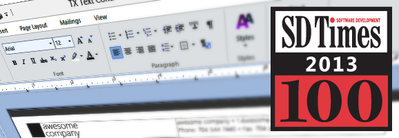 SD Times 2013: TX Text Control is best in show SD Times 2013: TX Text Control is best in show