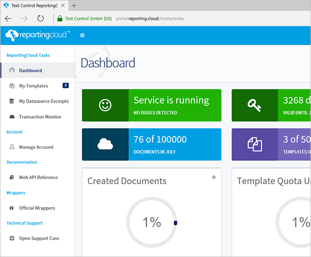 ReportingCloud Dashboard ReportingCloud Dashboard
