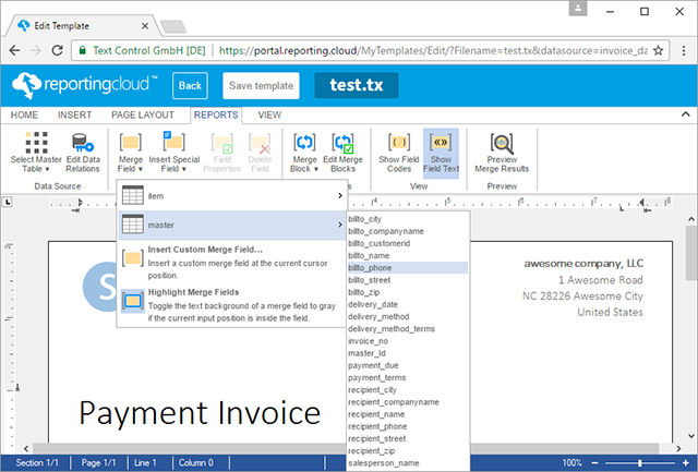 ReportingCloud: Reference implementation of TX Text Control X14 (24.0) ReportingCloud: Reference implementation of TX Text Control X14 (24.0)