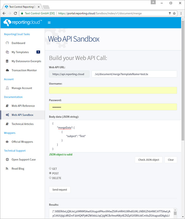 Web API Test Sandbox released on ReportingCloud Portal Web API Test Sandbox released on ReportingCloud Portal