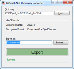 TX Spell .NET Dictionary Converter TX Spell .NET Dictionary Converter