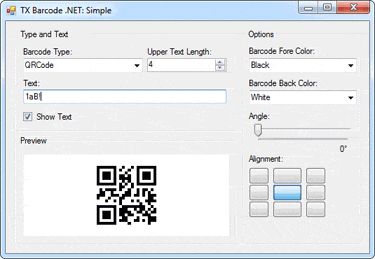 Custom barcode dialog Custom barcode dialog