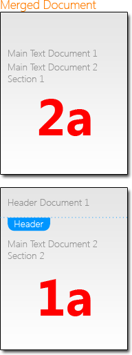 Section behaviour when merging documents Section behaviour when merging documents