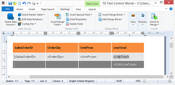 MailMerge: Dynamic, custom SUM fields in merge blocks MailMerge: Dynamic, custom SUM fields in merge blocks