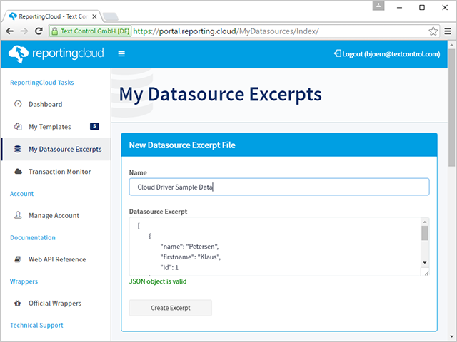 Datasource excerpt file Datasource excerpt file