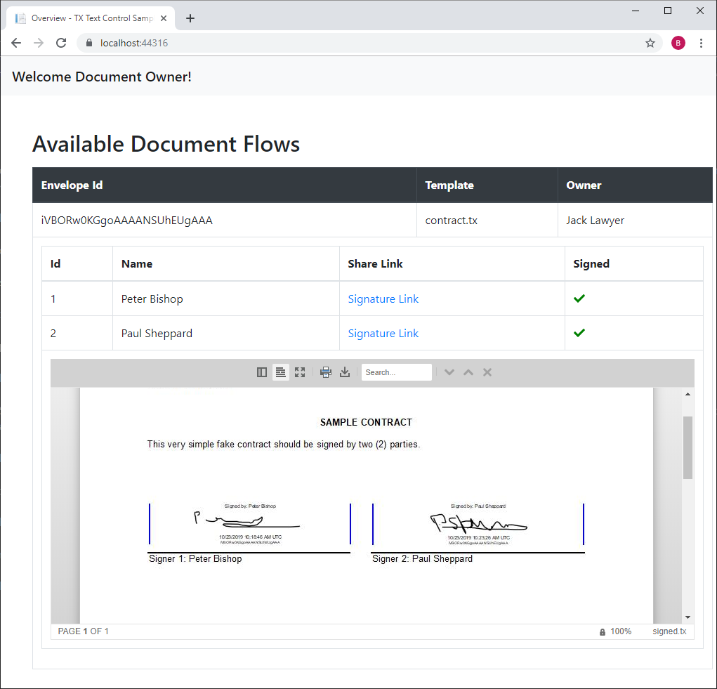 Sample application Sample application