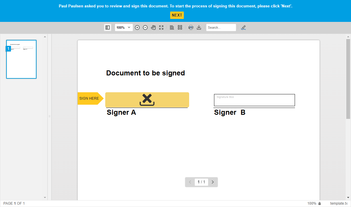 Signing the Document