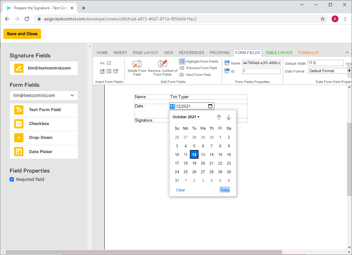 Creating documents with TX Text Control