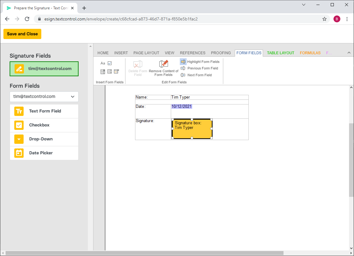 Creating documents with TX Text Control