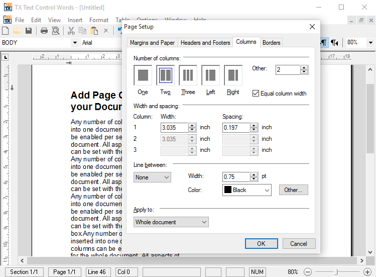 Add Page Columns to your Documents