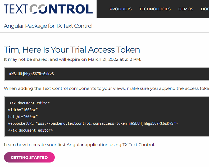 Trial Token