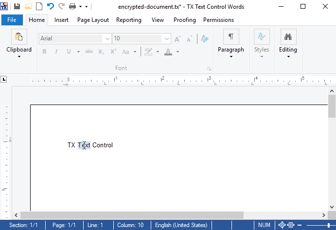 Protecting documents with TX Text Control