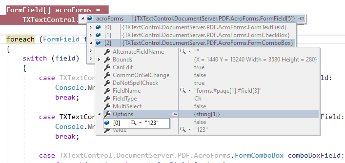 Importing AcroForms fields
