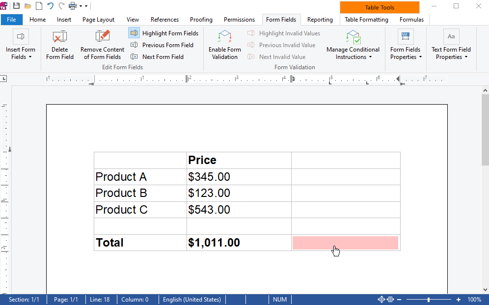 Formatting numbers in Text Control