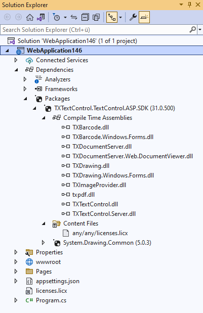 Text Control ASP.NET NuGet