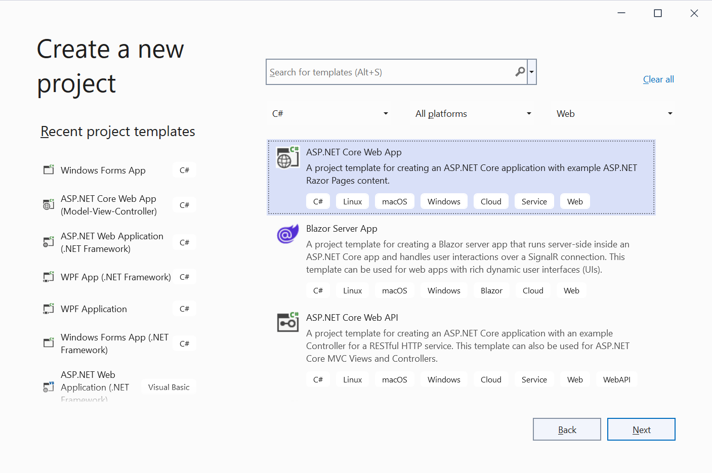 Creating the application
