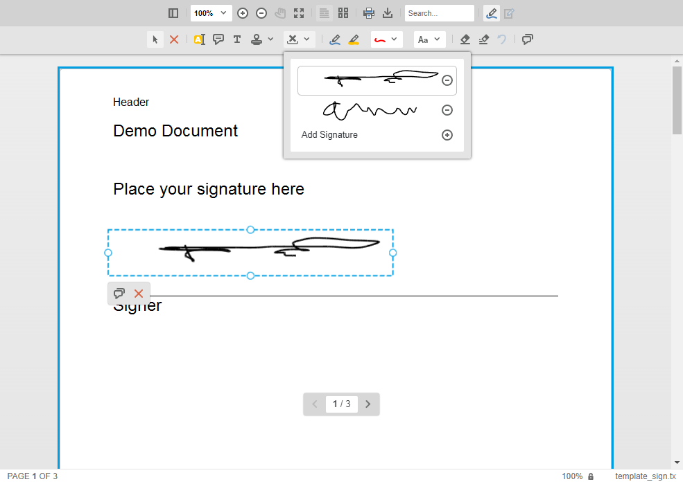 Signing documents with TX Text Control