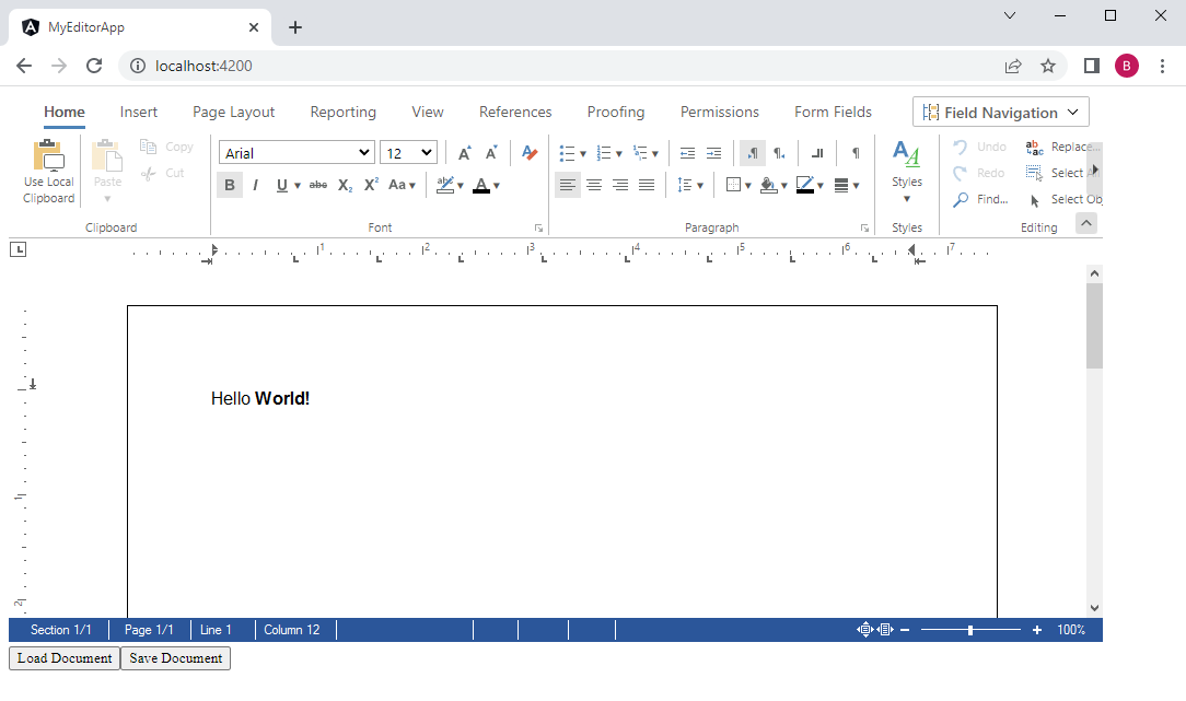 Loading and saving documents in Angular