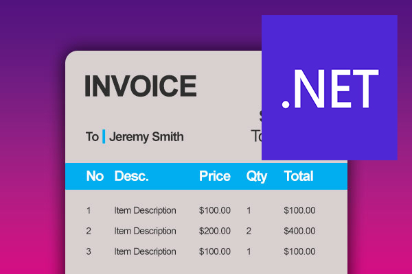 Typical Use-Case: Invoice Generation with TX Text Control in C#
