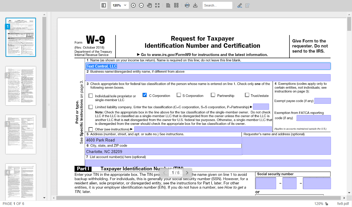 TX Text Control with PDF.js