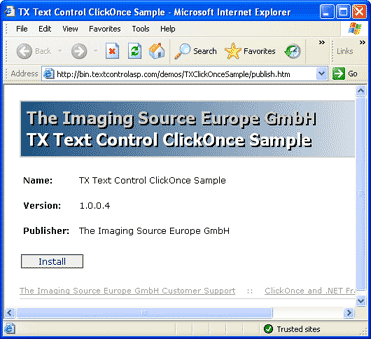 TX Text Control .NET for Windows Forms ClickOnce Deployment
