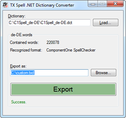 TX Spell .NET Dictionary Converter
