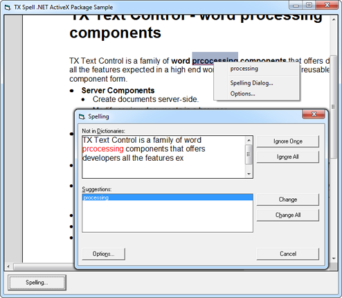 TX Spell .NET ActiveX Package installation