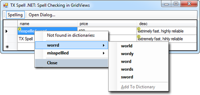 TX Spell .NET in a DataGridView TX Spell .NET in a DataGridView