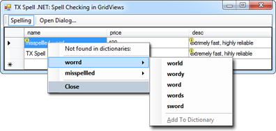 TX Spell .NET in a DataGridView