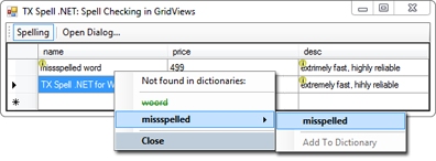 TX Spell .NET in a DataGridView TX Spell .NET in a DataGridView