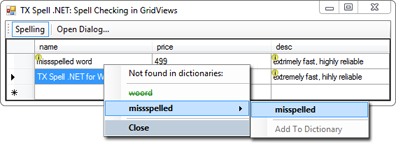 TX Spell .NET in a DataGridView
