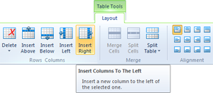 TX Text Control tables