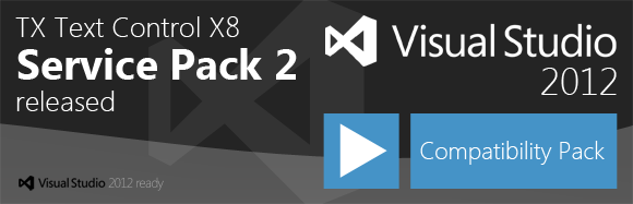 TX Text Control X8 SP2 - Visual Studio 2012 Compatibility Pack