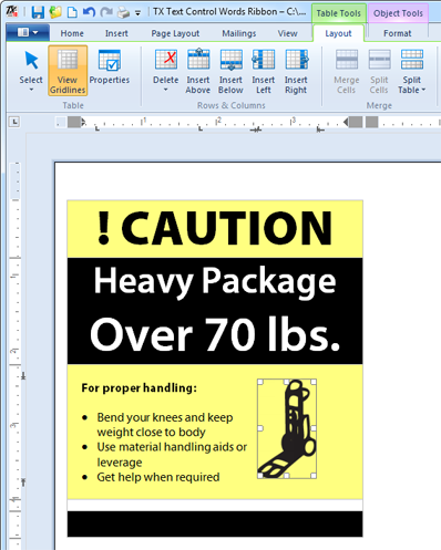 TX Text Control shipping labels