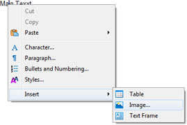 Context menus Context menus