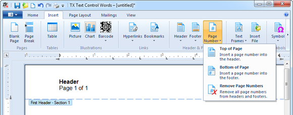 Header and footer Header and footer