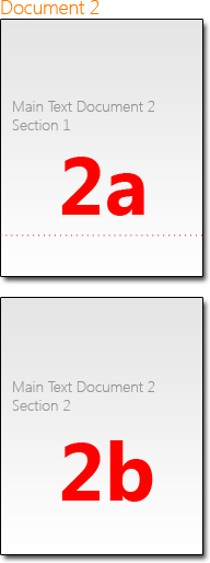 Section behaviour when merging documents