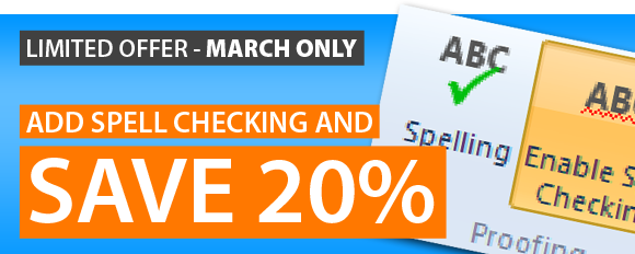 Special offer: Spell checking Special offer: Spell checking
