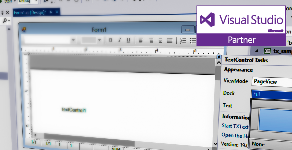 Text Control is Visual Studio 2013 Launch Partner