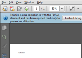 PDF/A in Acrobat Reader created in TX Text Control