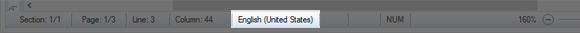 Language Regions - status bar Language Regions - status bar