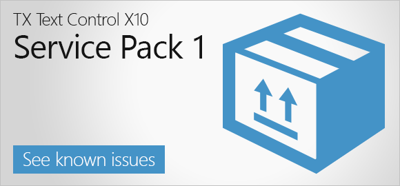 Service Pack 1 for TX Text Control X10 released Service Pack 1 for TX Text Control X10 released
