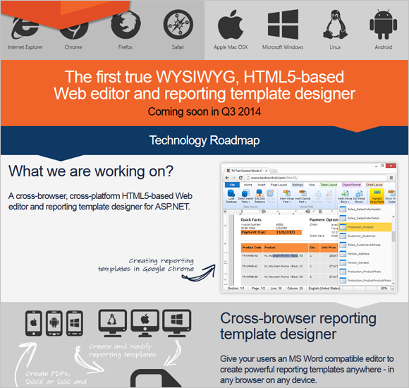 Text Control announces HTML5-based, cross-browser reporting