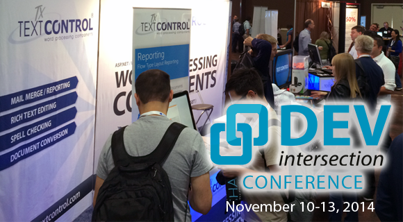 Text Control sponsors DevIntersection 2014 in Las Vegas, NV