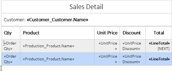 Reporting: Removing empty table rows