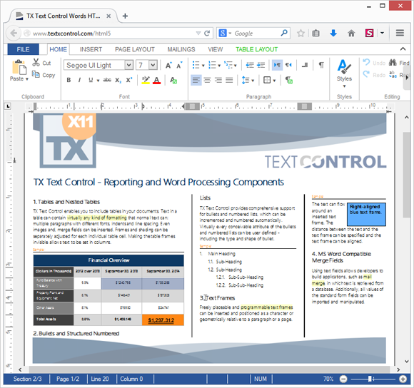 TX Text Control X12 Preview