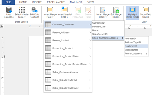 Create database excerpt files from assemblies