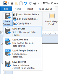 Create database excerpt files from SQL databases